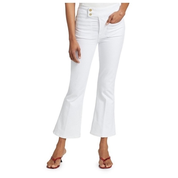 Frame Denim White Le Hardy Crop Flare Jeans 25 - Picture 3 of 10